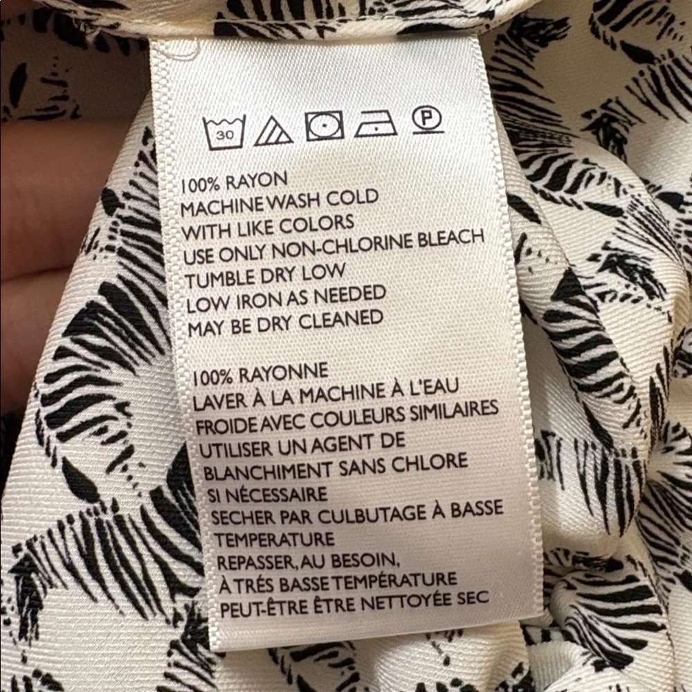 Free People Black And White Zebra Cropped Off The Shoulder Top S 100% Rayon